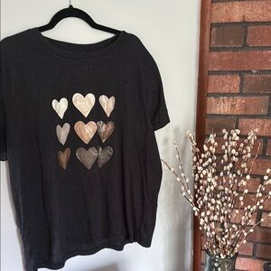 SHEIN Black Top with Heart Design